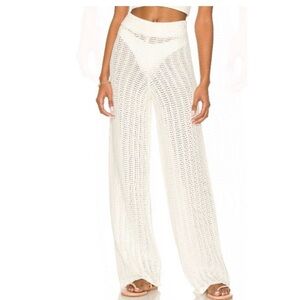 Tularosa Ivory Crochet Pants